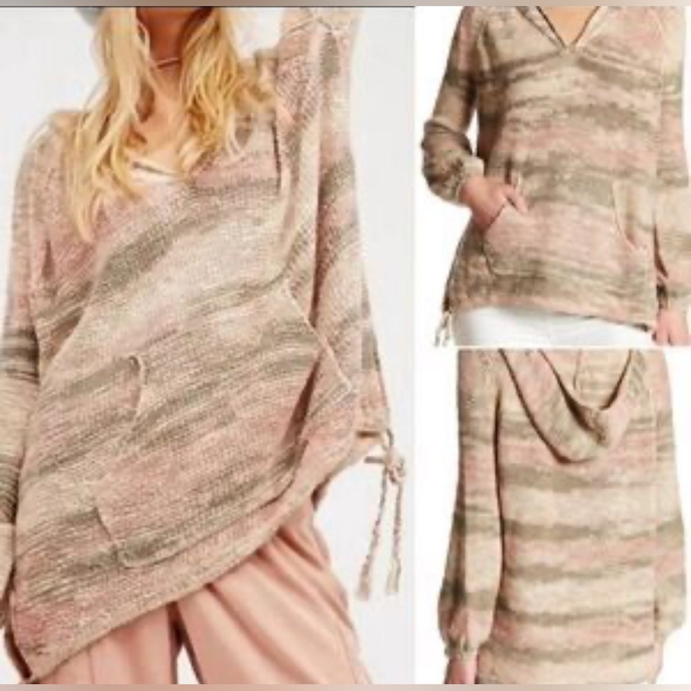 Free people rare snow cone oversized hoodie sweater loose fit slouchy core